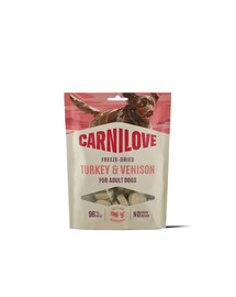 CARNILOVE Freeze Dried liofilizierte Snacks mit Truthahn und Wild für Hunde 60g