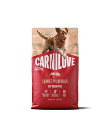 CARNILOVE Active Trockenfutter Lamm und Wildschwein für adulte Hunde getreidefrei 4 kg