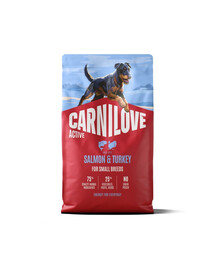 CARNILOVE Active Adult Small Breeds Trockenfutter Lachs und Pute für adulte Hunde kleiner Rassen getreidefrei 4 kg