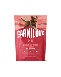 CARNILOVE Active Trockenfutter Wild, Rentier und Wildschwein für adulte Hunde getreidefrei 1,5 kg