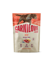 CARNILOVE True Fresh Beef Adult Trockenfutter mit Rindfleisch für adulte Hunde aller Rassen getreidefrei 1,5 kg