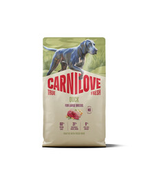 CARNILOVE True Fresh Duck Junior Large Trockenfutter mit Ente für Junioren großer Rassen getreidefrei 4 kg