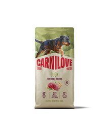 CARNILOVE True Fresh Trockenfutter mit Ente für adulte Hunde kleiner Rassen getreidefrei 12 kg