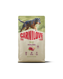 CARNILOVE True Fresh Trockenfutter mit Ente für adulte Hunde kleiner Rassen getreidefrei 4 kg
