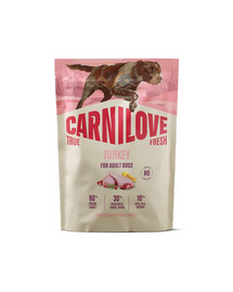 CARNILOVE True Fresh Turkey Adult Trockenfutter mit Truthahn für adulte Hunde aller Rassen getreidefrei 1,5 kg
