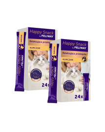 FELIWAY Happy Snack Chicken entspannender Snack mit Huhn für alle Katzen cremig 48x15 g