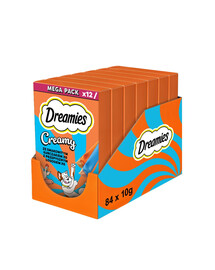DREAMIES cremige Snacks mit Huhn und Lachs für Katzen 7x12x10 g
