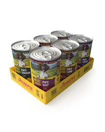 JOSERA Meat Lovers Pure Nassfutter mit Rind, Huhn, Lamm und Pute für adulte Hunde getreidefrei 6x400 g