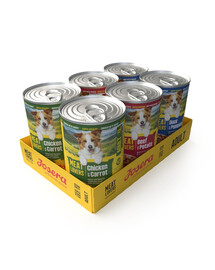 JOSERA Meat Lovers Menu Nassfutter mit Rind, Huhn und Ente für adulte Hunde getreidefrei 6x400 g