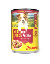 JOSERA Meat Lovers Menu Beef with Potato Nassfutter mit Rind und Kartoffeln für adulte Hunde getreidefrei 400g