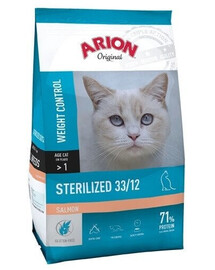 ARION Original Sterilized 33/12 Salmon Trockenfutter mit Lachs für Katzen nach Kastration 2 kg