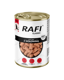RAFI Classic Nassfutter mit Rind in Soße für adulte Hunde aller Rassen 1240 g