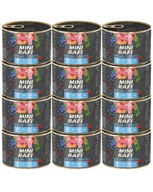 RAFI Mini Nassfutter mit Lammfleisch für adulte kleine Hunde getreidefrei 12x185g