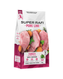 SUPER RAFI Pure Line Trockenfutter Pute mit Süßkartoffeln für adulte Hunde aller Rassen getreidefrei 9 kg