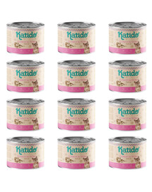 KATIDO Adult Turkey and Tuna Nassfutter Pute und Thunfisch für adulte Katzen 12x200g