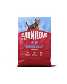 CARNILOVE Active Trockenfutter mit Lachs und Pute für Kätzchen aller Rassen getreidefrei 2 kg