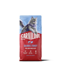 CARNILOVE Active Trockenfutter mit Lachs und Pute für adulte große Katzenrassen getreidefrei 6 kg