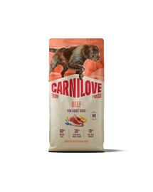 CARNILOVE True Fresh Trockenfutter mit Rind für adulte Hunde getreidefrei 12 kg