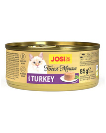 JOSERA JosiCat Finest Mousse Nassfutter mit Truthahn für Katzen getreidefrei 85 g