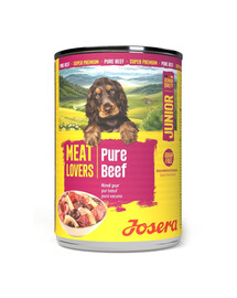 JOSERA Meat Lovers Junior Pure Beef Nassfutter mit Rind für Welpen getreidefrei 400 g