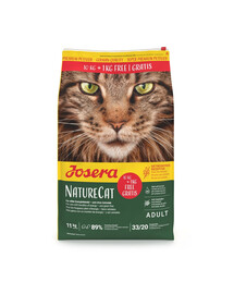 JOSERA NatureCat Trockenfutter mit Geflügel und Lachs getreidefrei für Katzen 10kg+1kg