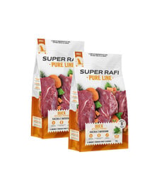 SUPER RAFI Pure Line Trockenfutter Rind mit Süßkartoffeln für adulte Hunde aller Rassen getreidefrei 2x9 kg