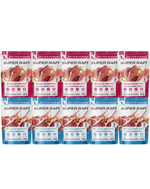 SUPER RAFI Nassfutter Pastete mit Lamm, Putenherzen, Kalb und Kaninchenleber für adulte Hunde aller Rassen getreidefrei 10x500 g