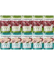 SUPER RAFI Nassfutter Pastete mit Wild, Entenherzen, Perlhuhn und Rinderleber für adulte Hunde aller Rassen getreidefrei 10x500 g