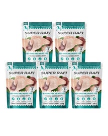 SUPER RAFI Nassfutter Pastete mit Perlhuhn und Rinderleber für adulte Hunde aller Rassen getreidefrei 5x500 g