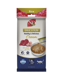 FARMINA N&D Quinoa Cat Digestion Cream Chicken and Tuna 60 g z kurczakiem i tuńczykiem, kremowy przysmak dla kotów z wrażliwym trawieniem