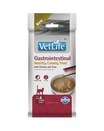 FARMINA Vet Life Cat Gastrointestinal Cream 60 g z kurczakiem i tuńczykiem, kremowy przysmak dla kotów wspierający prawidłowe trawienie