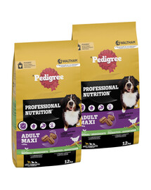 PEDIGREE Professional Nutrition Adult Maxi mit Geflügel und Gemüse für Hunde großer Rassen 2x12 kg