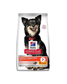 HILL'S Science Plan Adult Small Mini Perfect Digestion Chicken mit Huhn, fördert eine gesunde Verdauung, für Hunde kleiner und sehr kleiner Rassen 6 kg