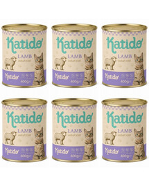 KATIDO Adult Cat Lamb Nassfutter Lamm mit Lachsöl für Katzen 6x400 g