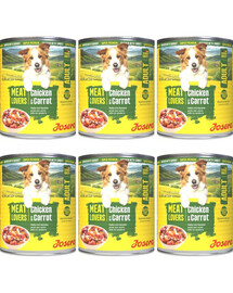 JOSERA Meat Lovers Nassfutter mit Huhn und Karotte für adulte Hunde glutenfrei 6x800g