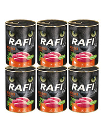 RAFI Cat Nassfutter mit Ente für adulte Katzen getreidefrei 6x400 g