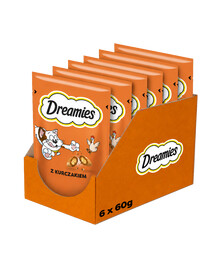 DREAMIES knusprige Snacks mit Huhn für Katzen 6x60 g