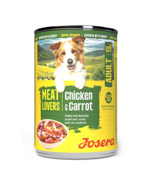 JOSERA Meat Lovers Menu Chicken with Carrot Nassfutter Huhn mit Karotten für adulte Hunde getreidefrei 400 g