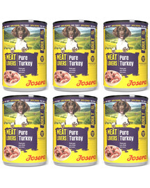 JOSERA Meat Lovers Nassfutter mit Pute für adulte Hunde getreidefrei 6x400g