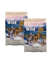 TASTE OF THE WILD Wetlands mit Wildgeflügel für alle Hunde getreidefrei 2x5,6 kg