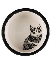 TRIXIE Keramiknapf mit Katzenmotiv 0.3 l