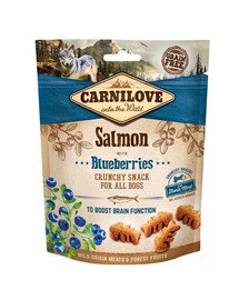 CARNILOVE Crunchy snacks Knusprige Leckerbissen mit Lachs und Heidelbeeren 200 g