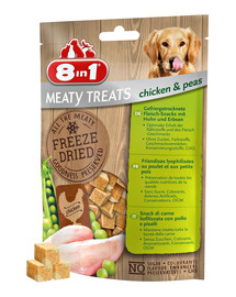 8in1 Meaty Treats Gefriergetrocknete Fleisch-Snacks mit Huhn & Erbsen 50 g