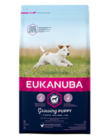 EUKANUBA Growing Puppy Small Breed Für Welpen kleiner Rassen – Reich an frischem Huhn  2kg
