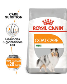 ROYAL CANIN COAT CARE MINI Trockenfutter für kleine Hunde für glänzendes Fell 8 kg