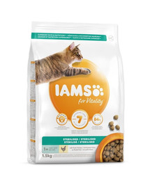 IAMS for Vitality Sterilised Futter für ausgewachsene Katzen nach der Kastration mit Huhn 1,5 kg x 4