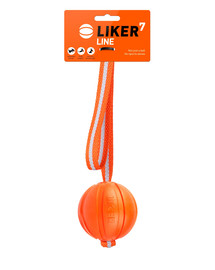 LIKER LINE Dog toy Hundeball mit Gurtband und Schlaufe 7 cm