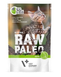 VETEXPERT Katzen-Nassfutter Raw Paleo Kitten Wild 100G