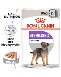ROYAL CANIN STERILISED Nassfutter für kastrierte Hunde Mousse 12 x 85 g