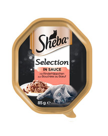 SHEBA Selection in Sauce mit Rinderhäppchen Schale 85gx22
